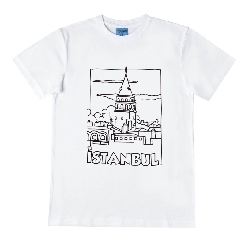 İstanbul Galata Kulesi Boyama Seti T-Shirt